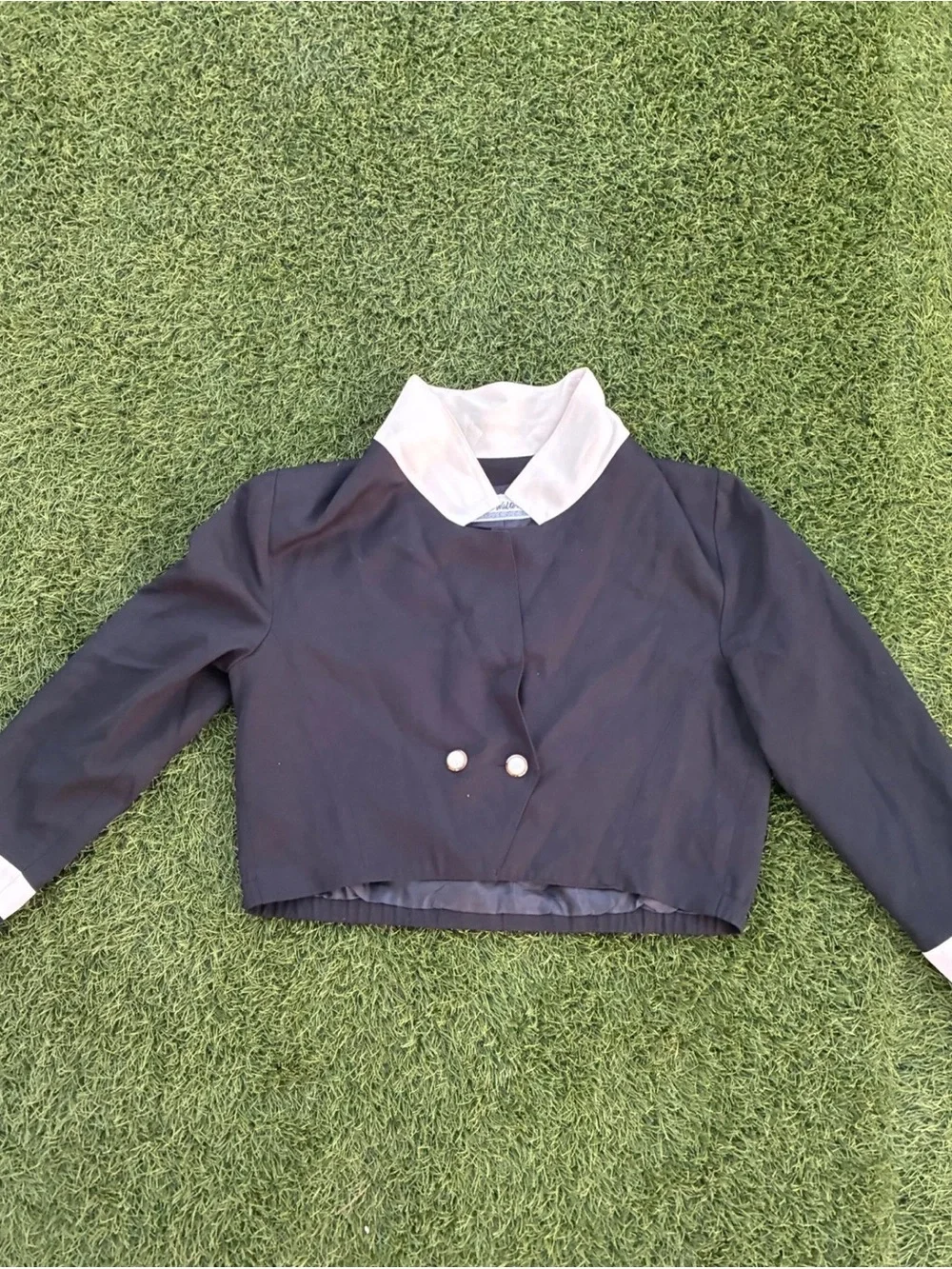 Classic Black & White Crop Jacket for Kids